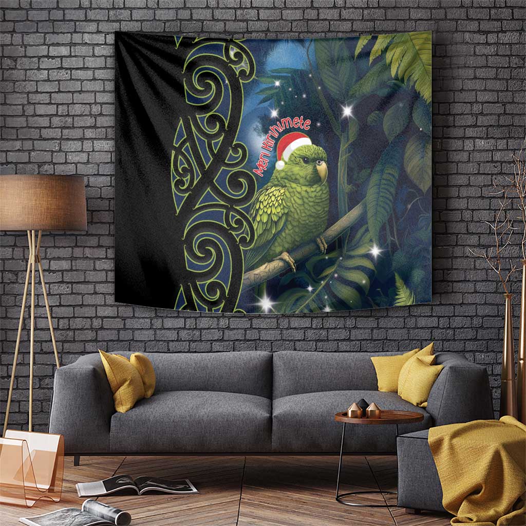 New Zealand Christmas Tapestry Cute Kakapo Meri Kirihimete Maori Koru LT14 - Polynesian Pride
