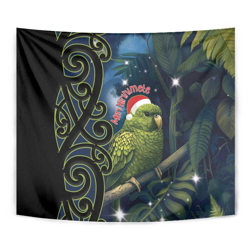 New Zealand Christmas Tapestry Cute Kakapo Meri Kirihimete Maori Koru LT14 - Polynesian Pride