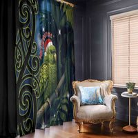 New Zealand Christmas Window Curtain Cute Kakapo Meri Kirihimete Maori Koru LT14 - Polynesian Pride