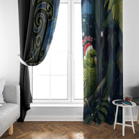 New Zealand Christmas Window Curtain Cute Kakapo Meri Kirihimete Maori Koru LT14 - Polynesian Pride