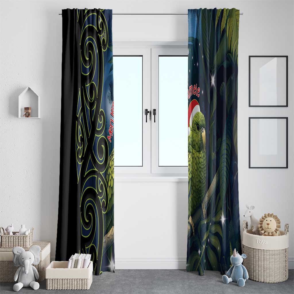 New Zealand Christmas Window Curtain Cute Kakapo Meri Kirihimete Maori Koru LT14 - Polynesian Pride
