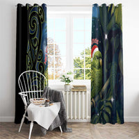 New Zealand Christmas Window Curtain Cute Kakapo Meri Kirihimete Maori Koru LT14 - Polynesian Pride