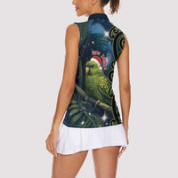 New Zealand Christmas Women Sleeveless Polo Shirt Cute Kakapo Meri Kirihimete Maori Koru LT14 - Polynesian Pride