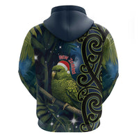 New Zealand Christmas Zip Hoodie Cute Kakapo Meri Kirihimete Maori Koru LT14 - Polynesian Pride