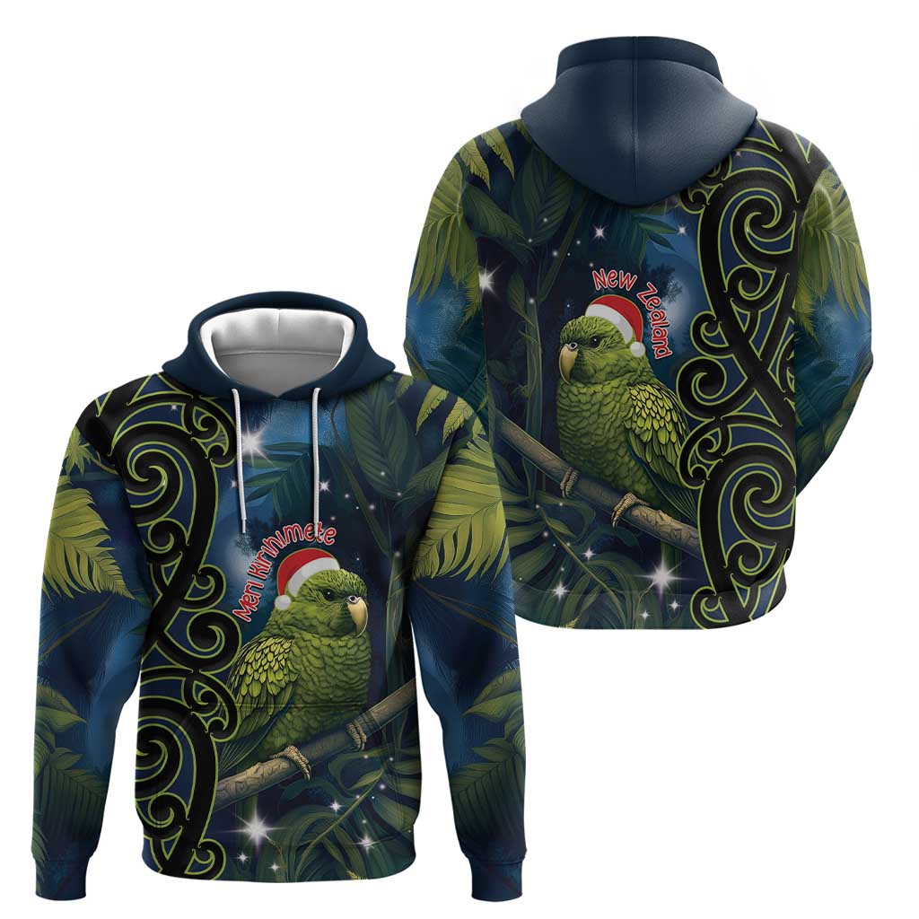 New Zealand Christmas Zip Hoodie Cute Kakapo Meri Kirihimete Maori Koru LT14 - Polynesian Pride