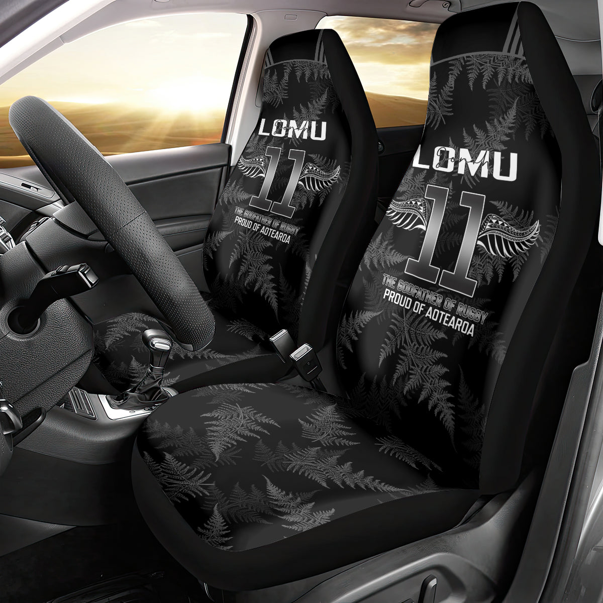 New Zealand Silver Fern Rugby Car Seat Cover Aotearoa Godfather Proud Gone But Never Forgotten LT14 - Polynesian Pride