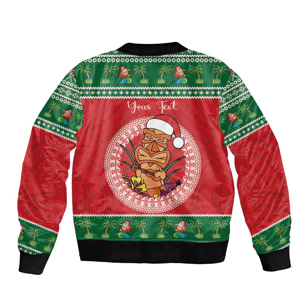 Personalized Hawaii Christmas Bomber Jacket Tiki Santa Mele Kalikimaka LT14 - Polynesian Pride