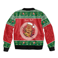 Personalized Hawaii Christmas Bomber Jacket Tiki Santa Mele Kalikimaka LT14 - Polynesian Pride