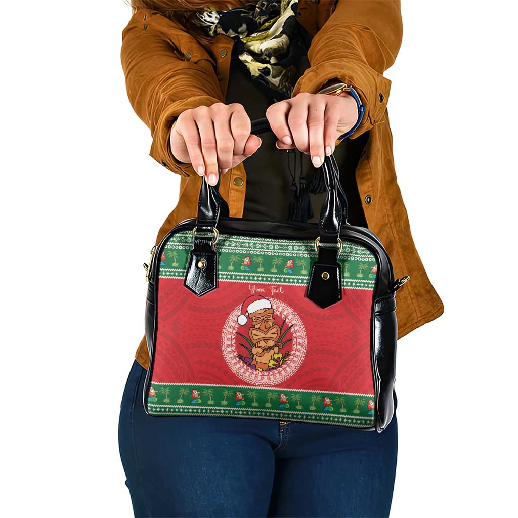 Personalized Hawaii Christmas Shoulder Handbag Tiki Santa Mele Kalikimaka LT14 One Size Red - Polynesian Pride