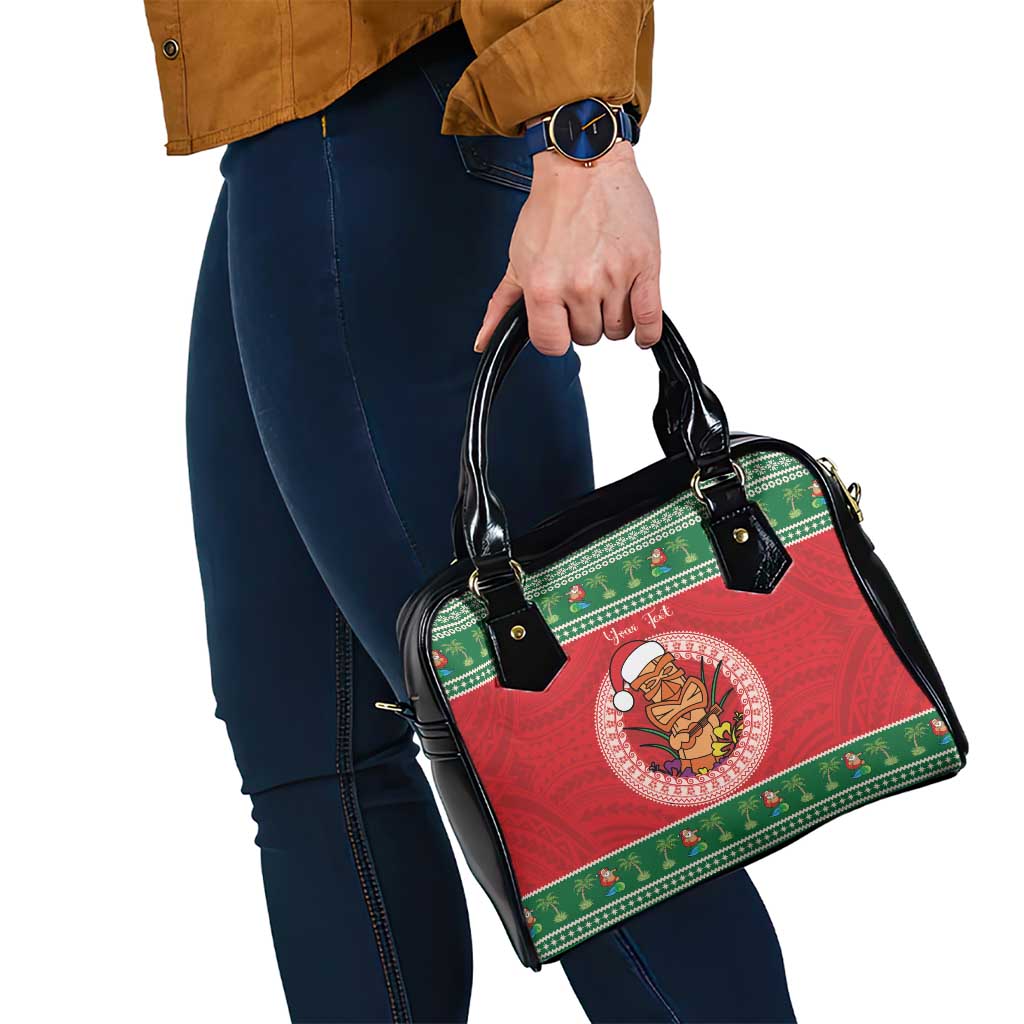 Personalized Hawaii Christmas Shoulder Handbag Tiki Santa Mele Kalikimaka LT14 - Polynesian Pride