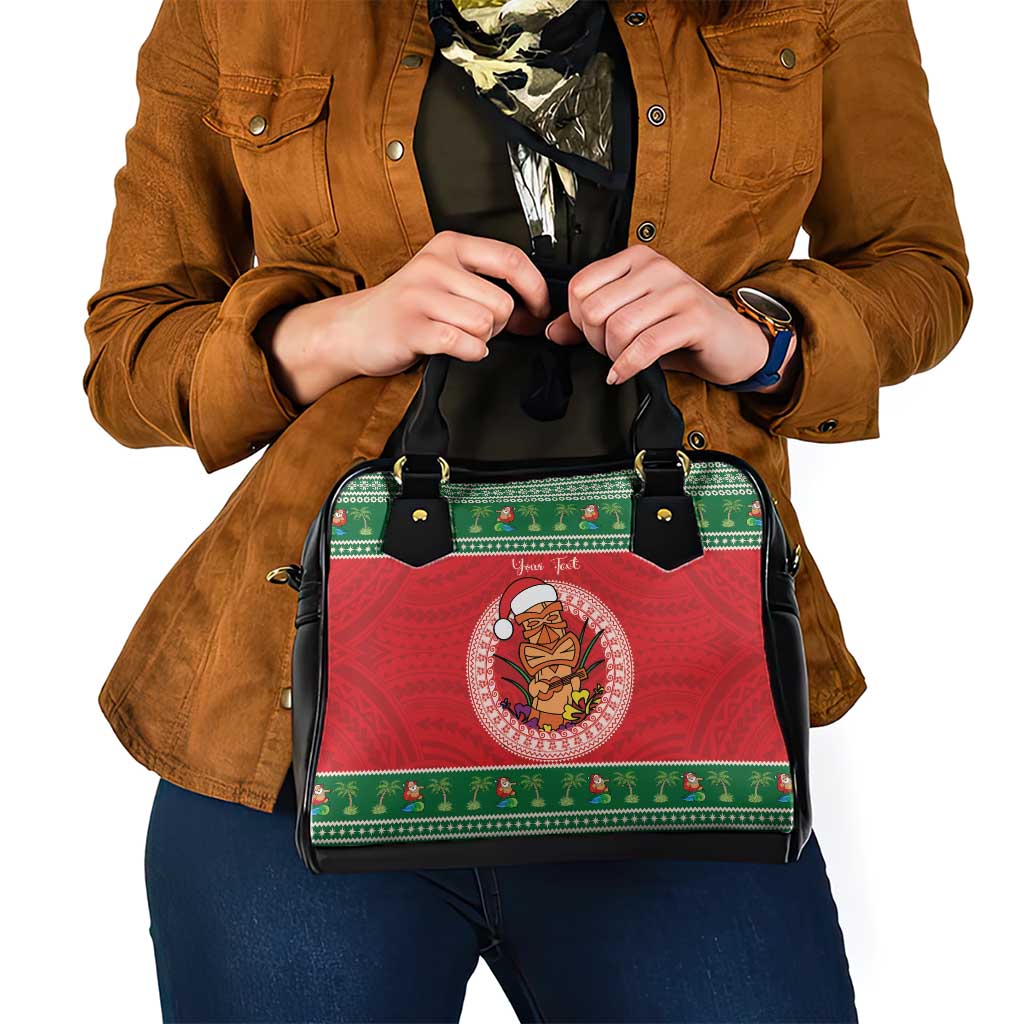 Personalized Hawaii Christmas Shoulder Handbag Tiki Santa Mele Kalikimaka LT14 - Polynesian Pride
