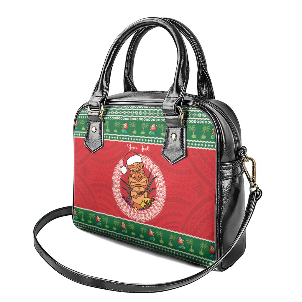 Personalized Hawaii Christmas Shoulder Handbag Tiki Santa Mele Kalikimaka LT14 - Polynesian Pride