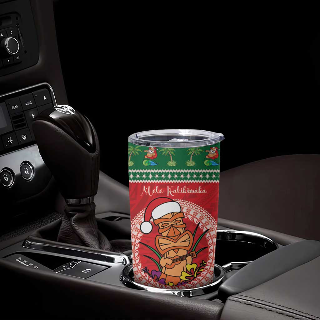 Personalized Hawaii Christmas Tumbler Cup Tiki Santa Mele Kalikimaka