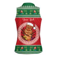 Personalized Hawaii Christmas Women Sleeveless Polo Shirt Tiki Santa Mele Kalikimaka LT14 - Polynesian Pride