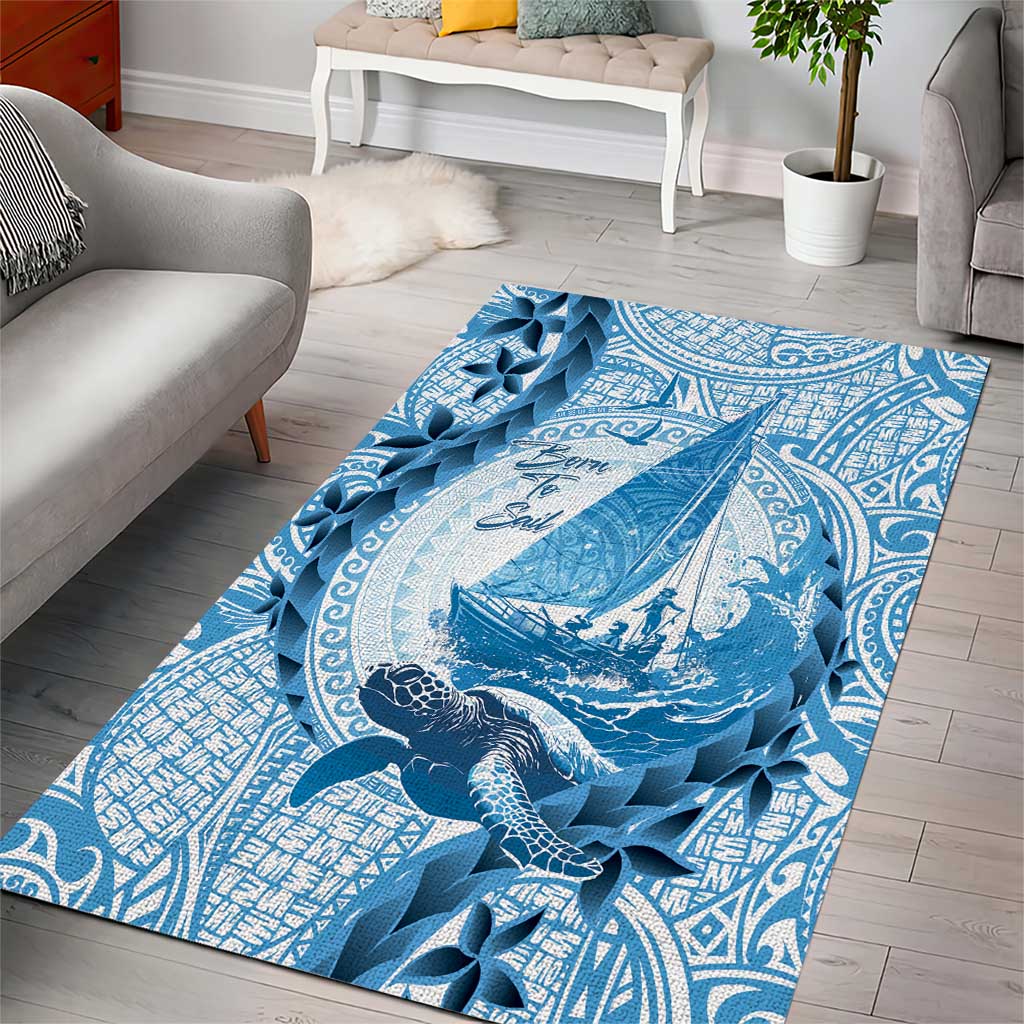 New Zealand Sailing Area Rug Aotearoa Yacht Racing - Born To Sail LT14 - Polynesian Pride