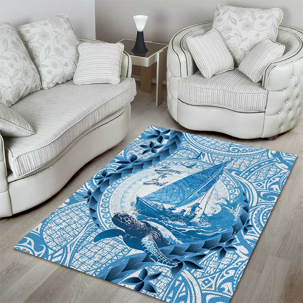 New Zealand Sailing Area Rug Aotearoa Yacht Racing - Born To Sail LT14 - Polynesian Pride