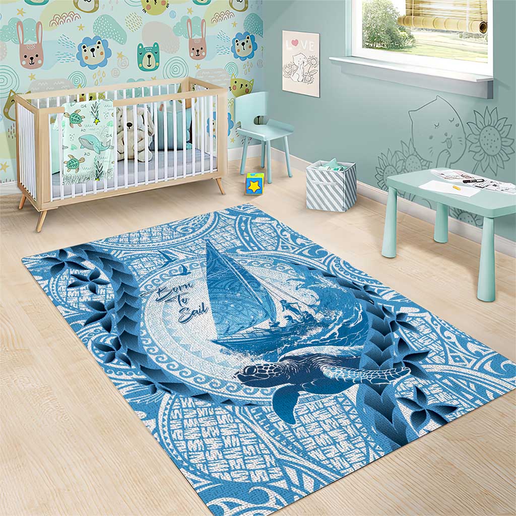 New Zealand Sailing Area Rug Aotearoa Yacht Racing - Born To Sail LT14 - Polynesian Pride