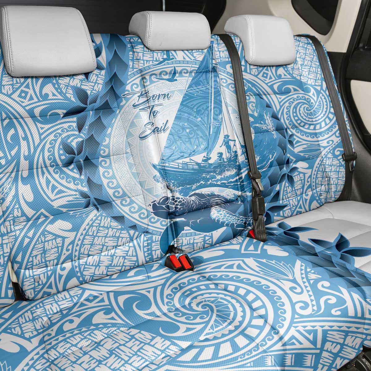 New Zealand Sailing Back Car Seat Cover Aotearoa Yacht Racing - Born To Sail LT14 - Polynesian Pride