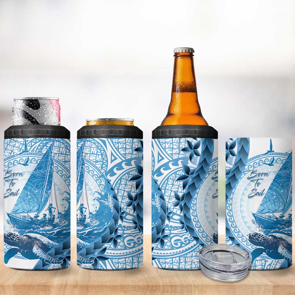 New Zealand Sailing 4 in 1 Can Cooler Tumbler Aotearoa Yacht Racing - Born To Sail LT14 - Polynesian Pride