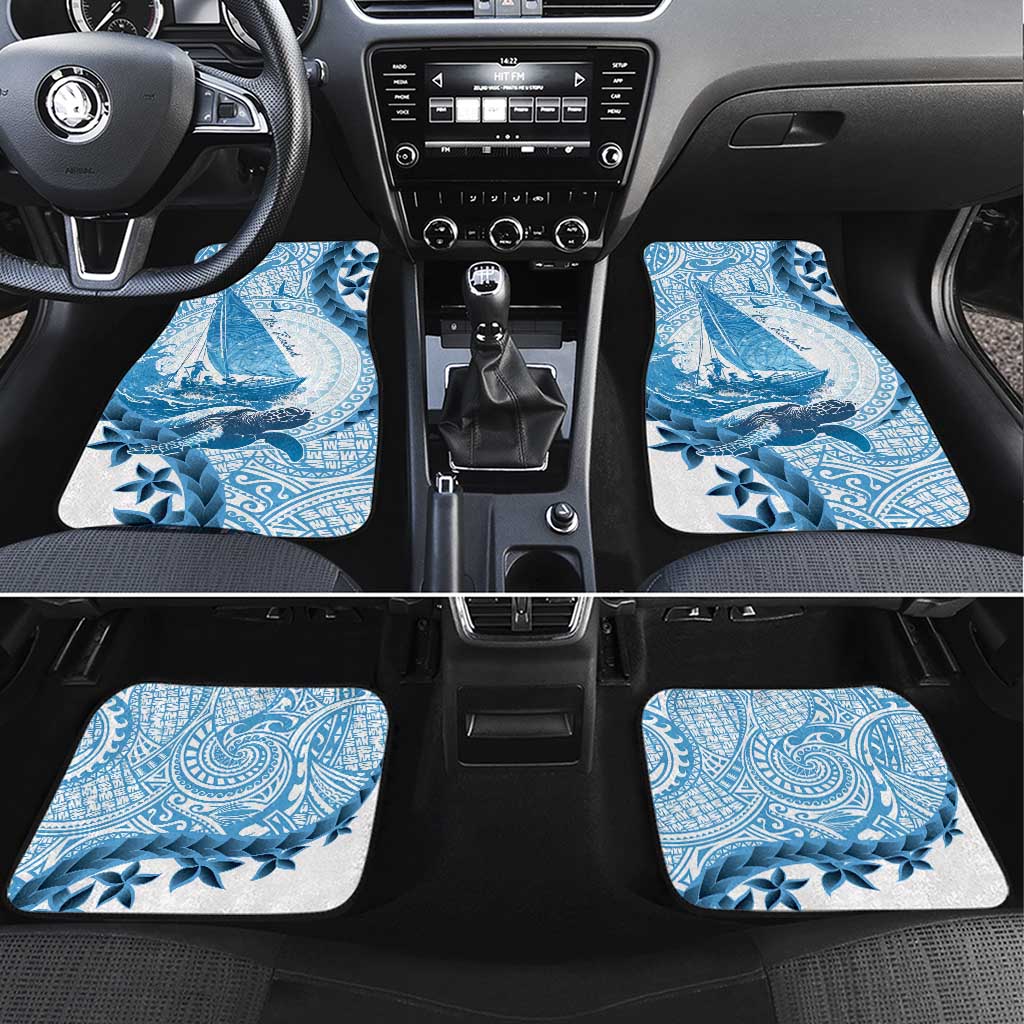 New Zealand Sailing Car Mats Aotearoa Yacht Racing - Born To Sail LT14 Set 4pcs Blue - Polynesian Pride