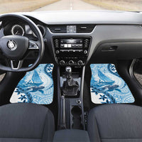 New Zealand Sailing Car Mats Aotearoa Yacht Racing - Born To Sail LT14 Set 2pcs - Front Blue - Polynesian Pride
