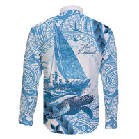 New Zealand Sailing Family Matching Off Shoulder Short Dress and Hawaiian Shirt Aotearoa Yacht Racing - Born To Sail LT14 - Polynesian Pride