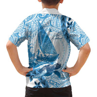 New Zealand Sailing Family Matching Puletasi and Hawaiian Shirt Aotearoa Yacht Racing - Born To Sail LT14 - Polynesian Pride