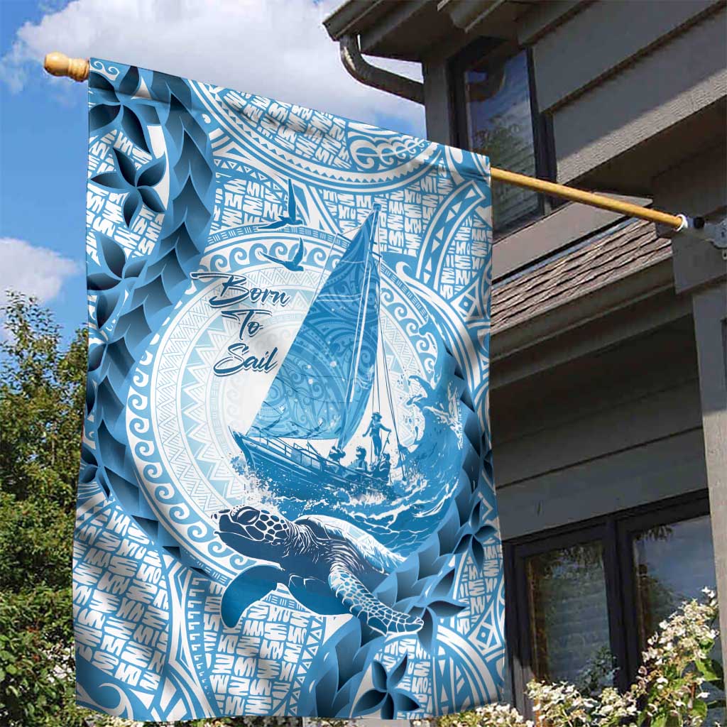 New Zealand Sailing Garden Flag Aotearoa Yacht Racing - Born To Sail LT14 - Polynesian Pride