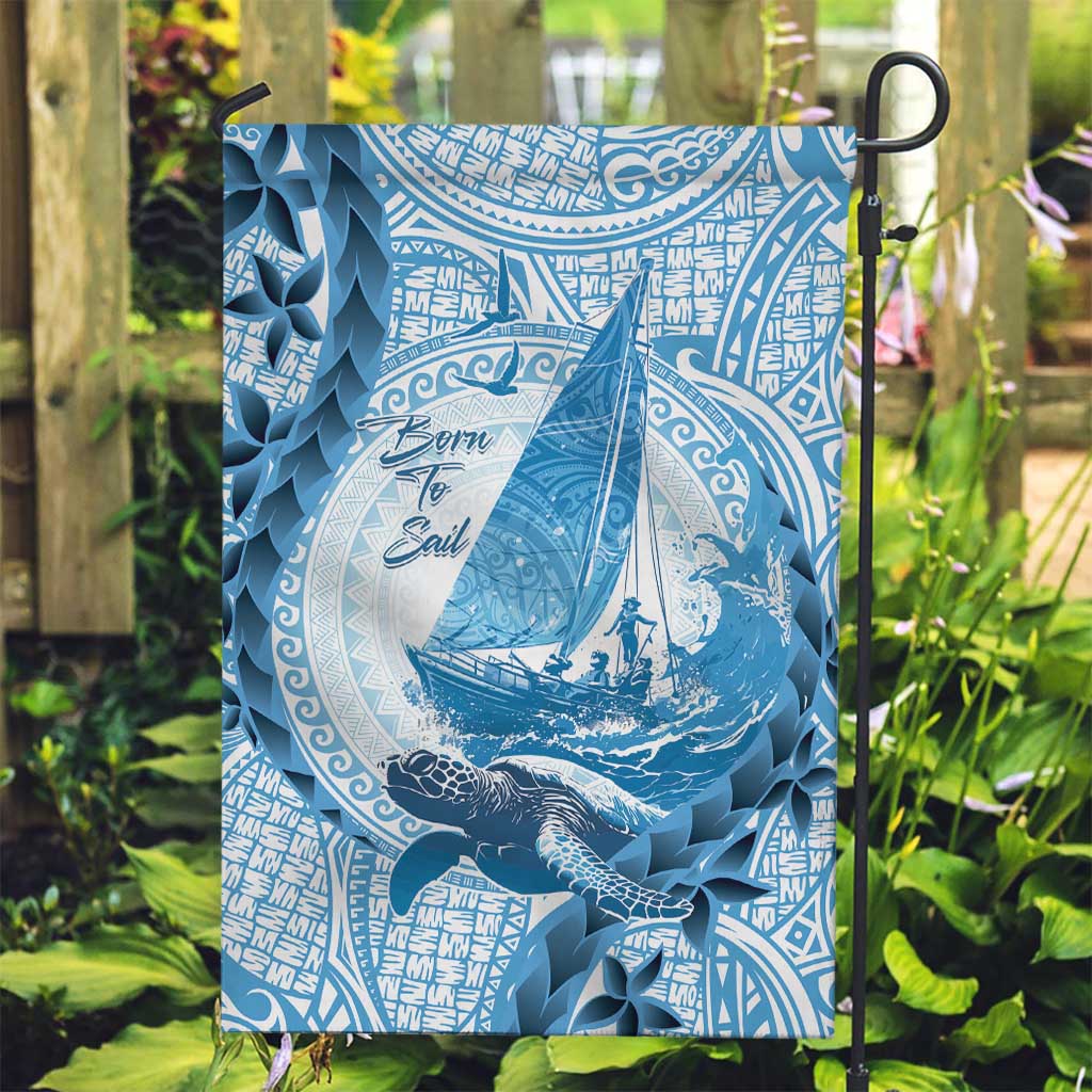 New Zealand Sailing Garden Flag Aotearoa Yacht Racing - Born To Sail LT14 Garden Flag Blue - Polynesian Pride