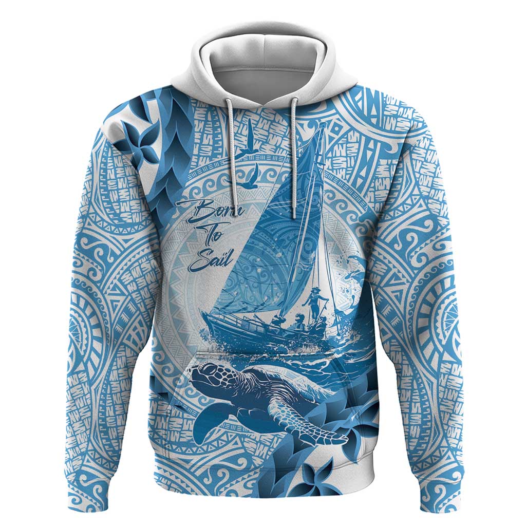 New Zealand Sailing Hoodie Aotearoa Yacht Racing - Born To Sail LT14 Pullover Hoodie Blue - Polynesian Pride
