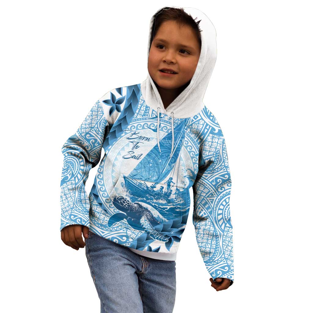 New Zealand Sailing Kid Hoodie Aotearoa Yacht Racing - Born To Sail LT14 - Polynesian Pride