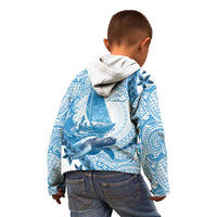 New Zealand Sailing Kid Hoodie Aotearoa Yacht Racing - Born To Sail LT14 - Polynesian Pride