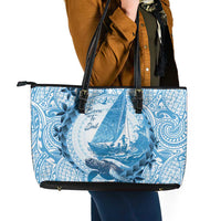 New Zealand Sailing Leather Tote Bag Aotearoa Yacht Racing - Born To Sail LT14 - Polynesian Pride