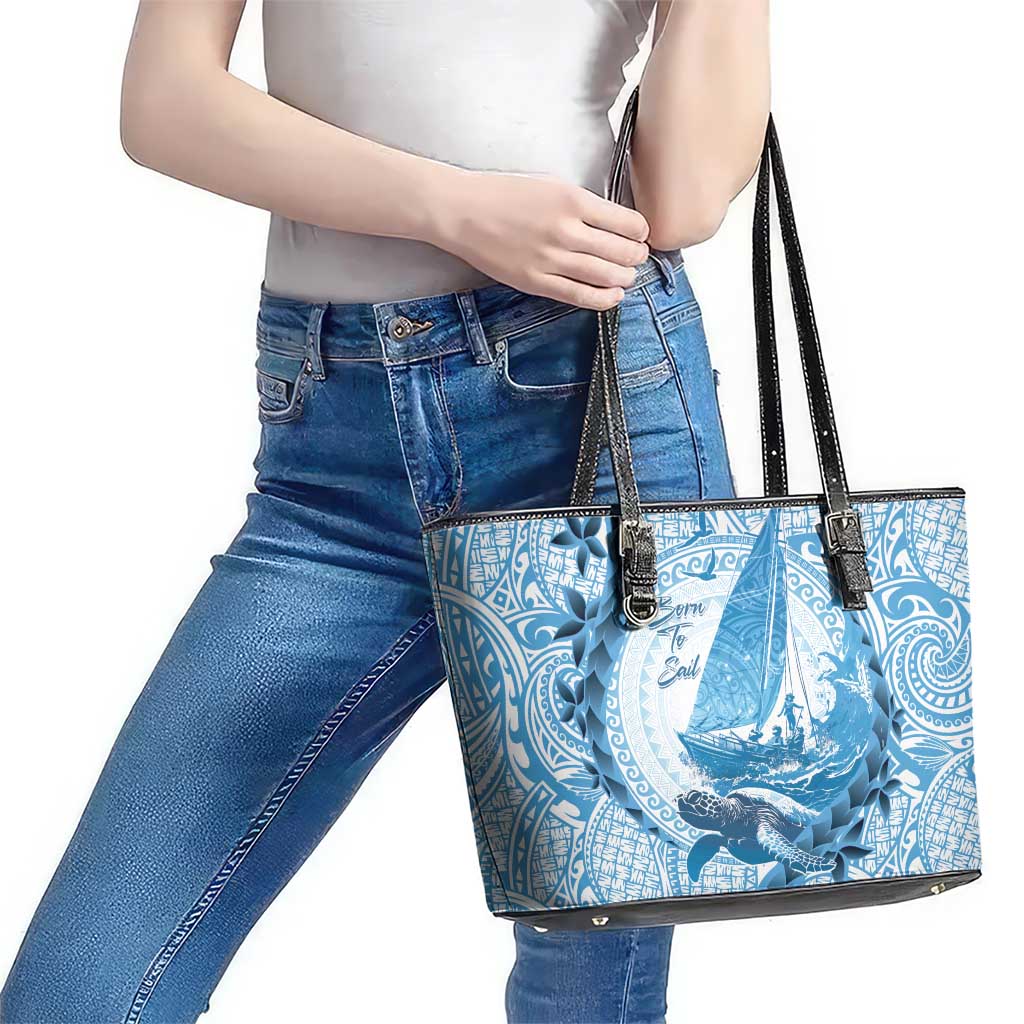New Zealand Sailing Leather Tote Bag Aotearoa Yacht Racing - Born To Sail LT14 - Polynesian Pride