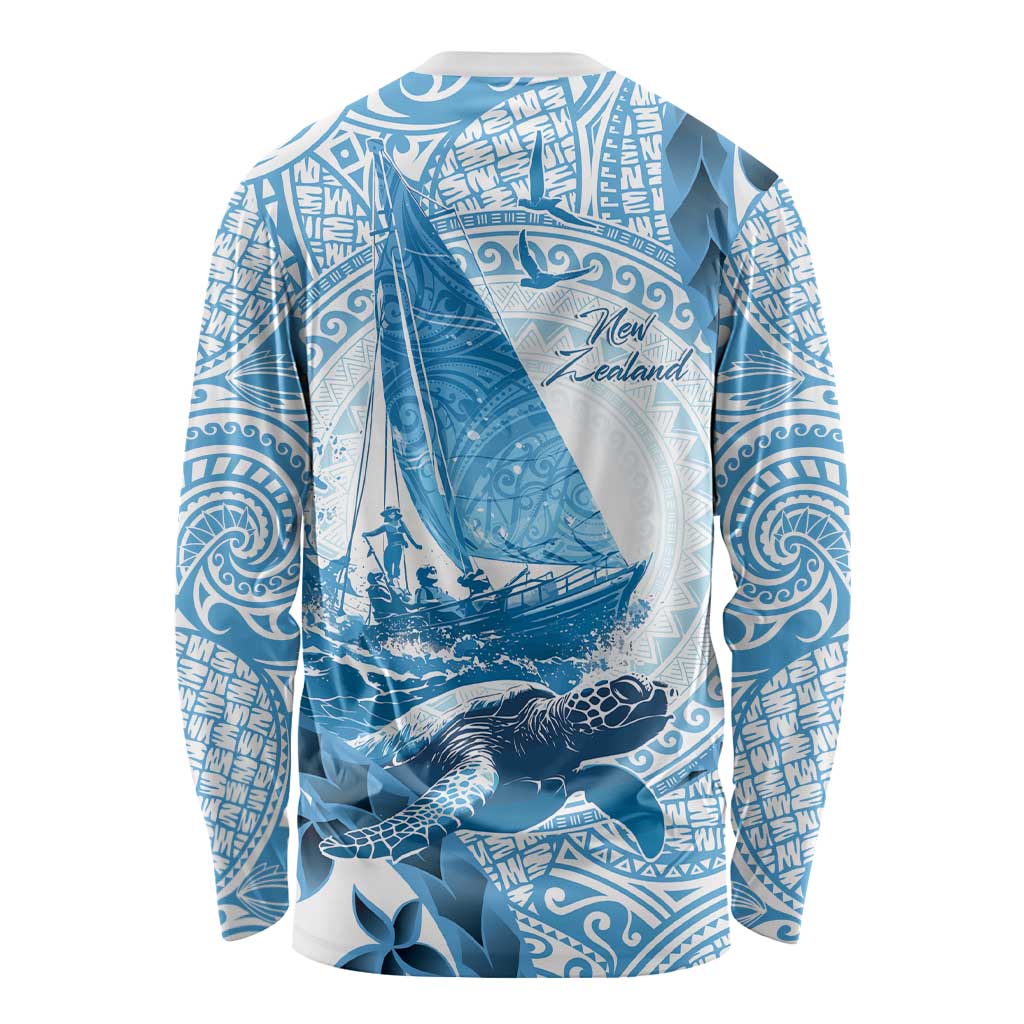 New Zealand Sailing Long Sleeve Shirt Aotearoa Yacht Racing - Born To Sail LT14 - Polynesian Pride