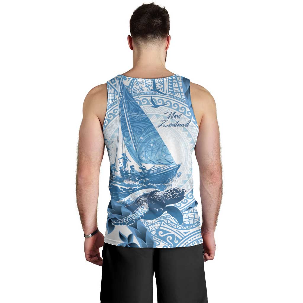 New Zealand Sailing Men Tank Top Aotearoa Yacht Racing - Born To Sail LT14 - Polynesian Pride
