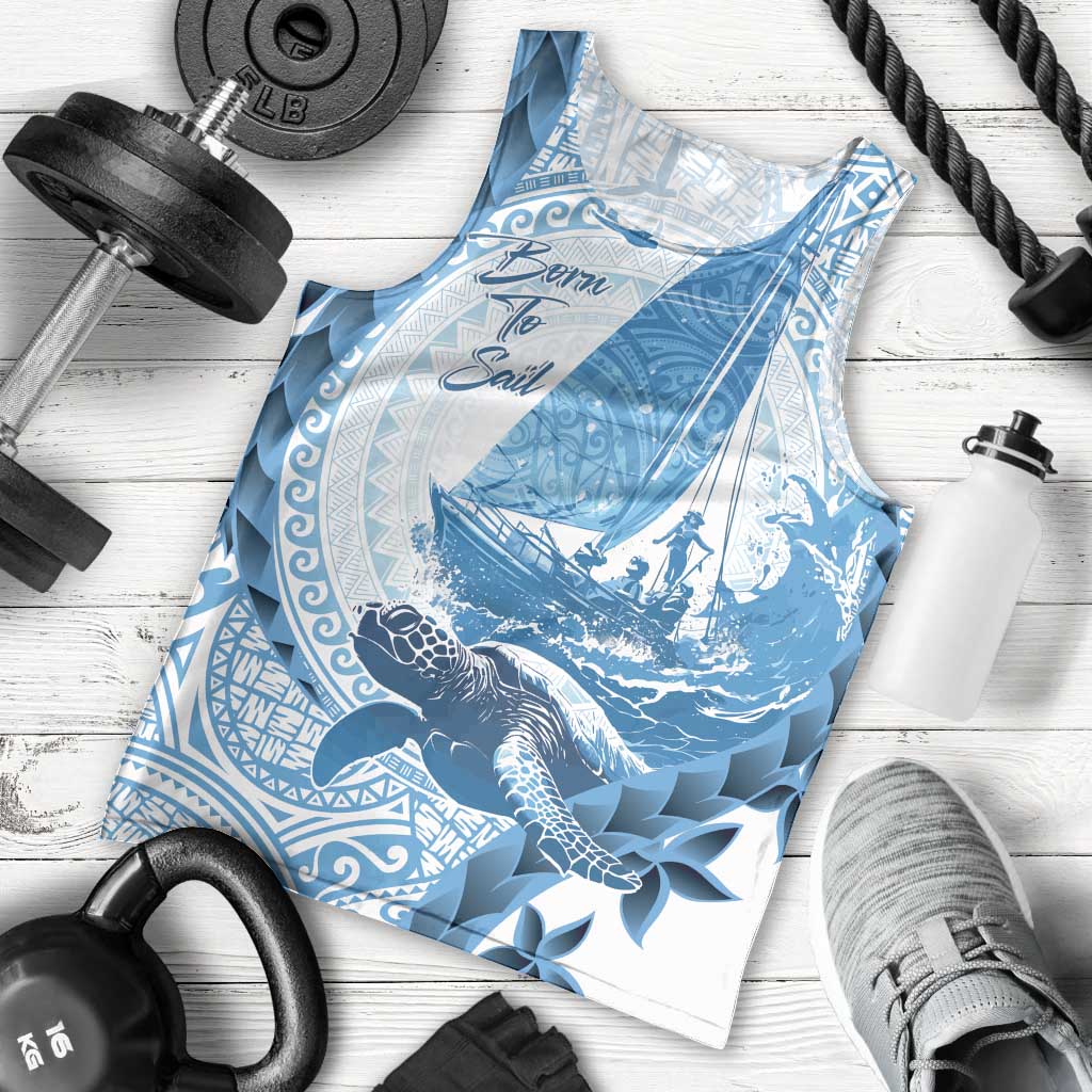 New Zealand Sailing Men Tank Top Aotearoa Yacht Racing - Born To Sail LT14 - Polynesian Pride