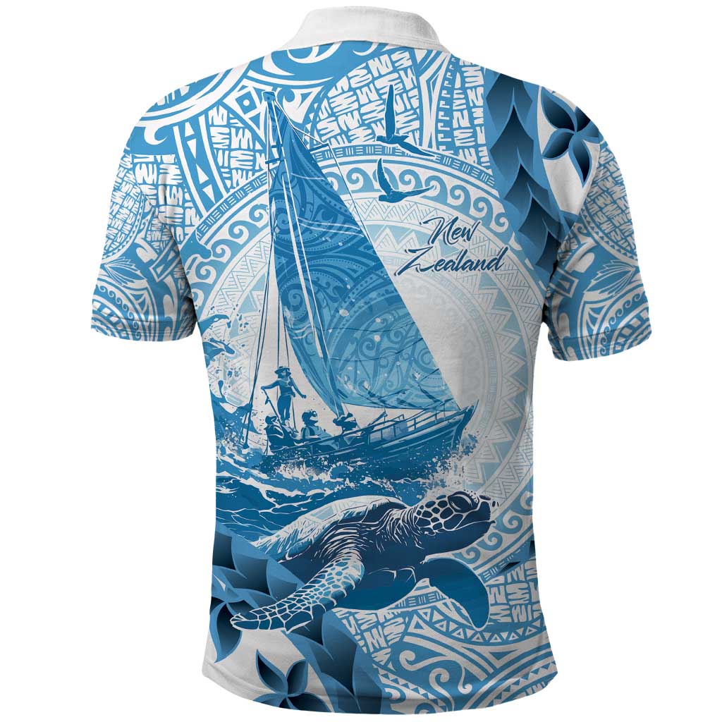 New Zealand Sailing Polo Shirt Aotearoa Yacht Racing - Born To Sail LT14 - Polynesian Pride