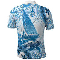 New Zealand Sailing Polo Shirt Aotearoa Yacht Racing - Born To Sail LT14 - Polynesian Pride