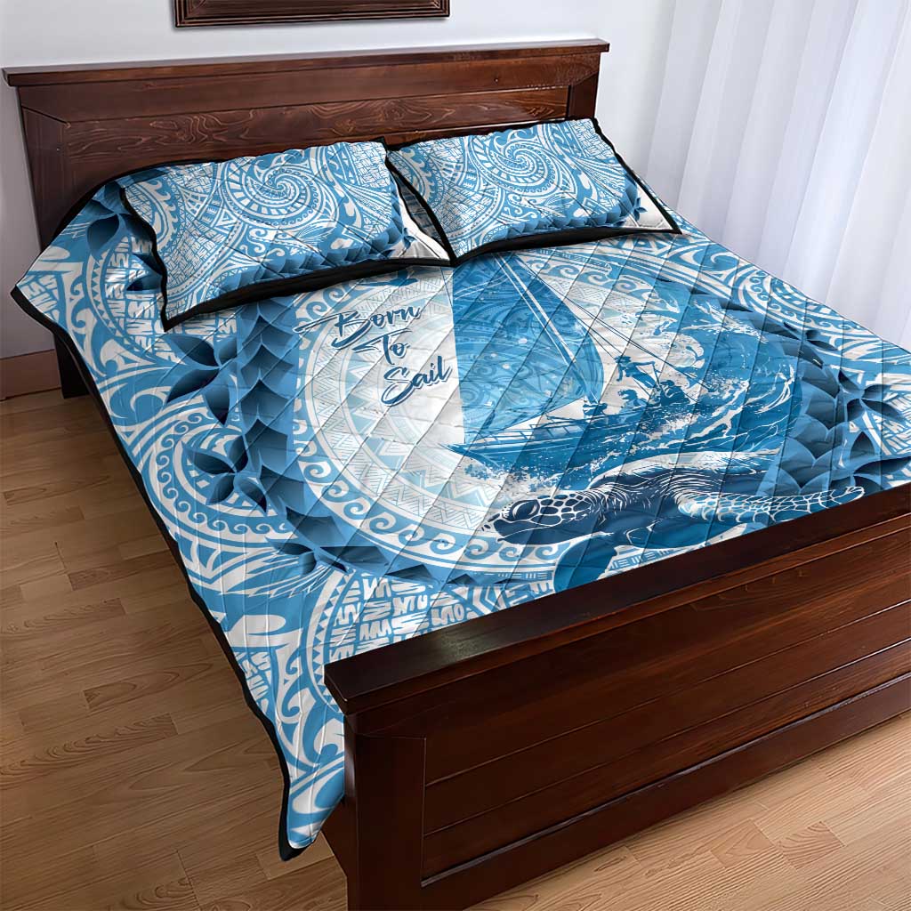 New Zealand Sailing Quilt Bed Set Aotearoa Yacht Racing - Born To Sail LT14 - Polynesian Pride