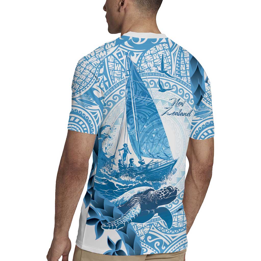 New Zealand Sailing Rugby Jersey Aotearoa Yacht Racing - Born To Sail LT14 - Polynesian Pride