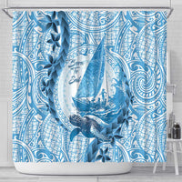New Zealand Sailing Shower Curtain Aotearoa Yacht Racing - Born To Sail LT14 - Polynesian Pride
