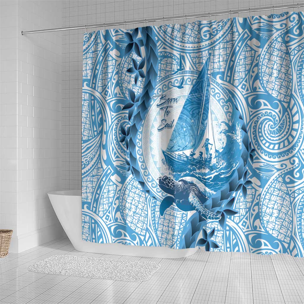 New Zealand Sailing Shower Curtain Aotearoa Yacht Racing - Born To Sail LT14 - Polynesian Pride
