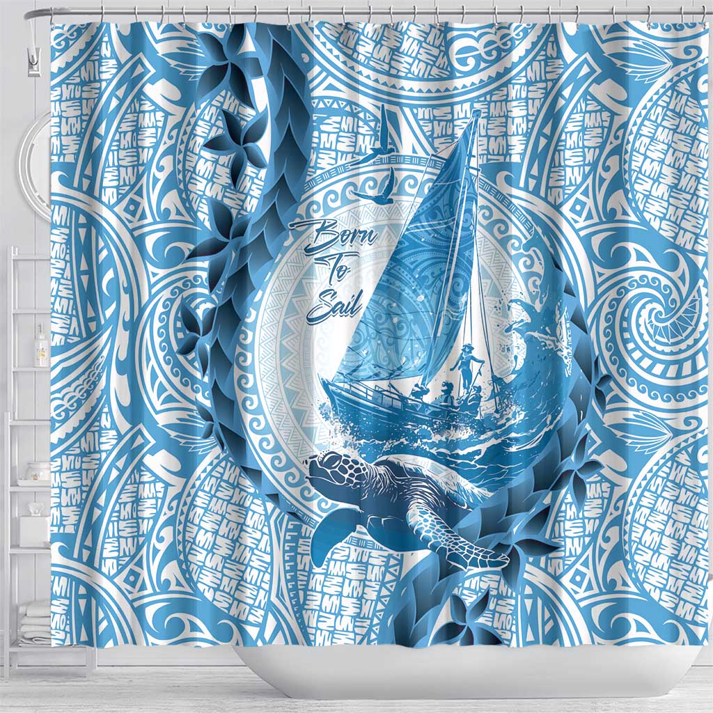 New Zealand Sailing Shower Curtain Aotearoa Yacht Racing - Born To Sail LT14 - Polynesian Pride