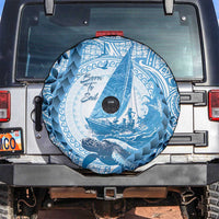 New Zealand Sailing Spare Tire Cover Aotearoa Yacht Racing - Born To Sail LT14 Blue - Polynesian Pride