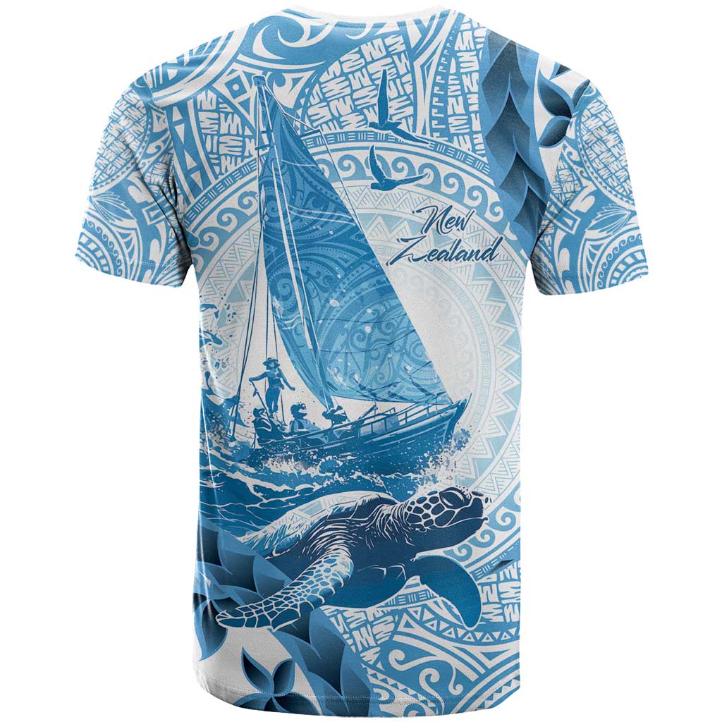 New Zealand Sailing T Shirt Aotearoa Yacht Racing - Born To Sail LT14 - Polynesian Pride