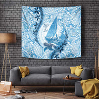 New Zealand Sailing Tapestry Aotearoa Yacht Racing - Born To Sail LT14 Blue - Polynesian Pride