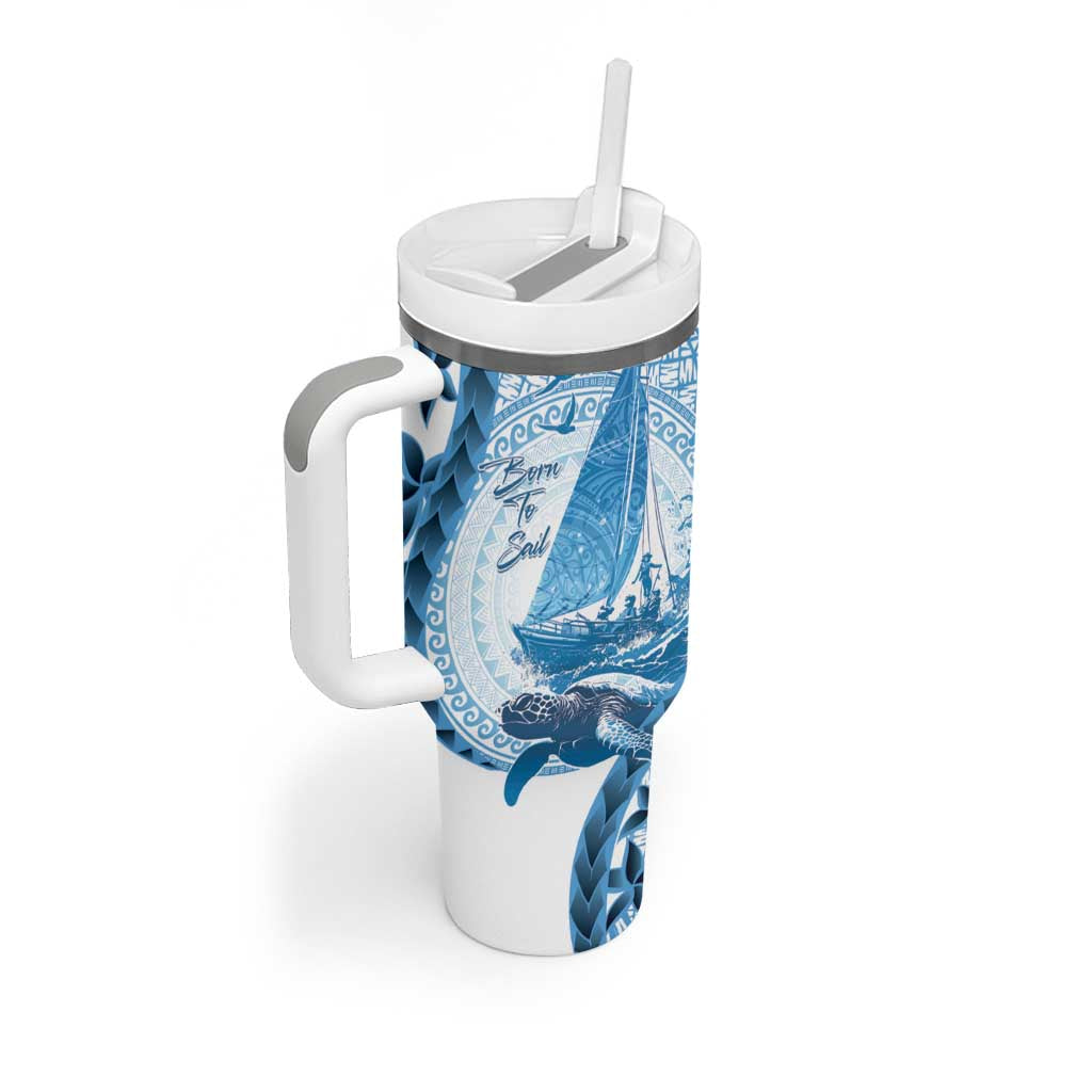 New Zealand Sailing Tumbler With Handle Aotearoa Yacht Racing - Born To Sail LT14 - Polynesian Pride
