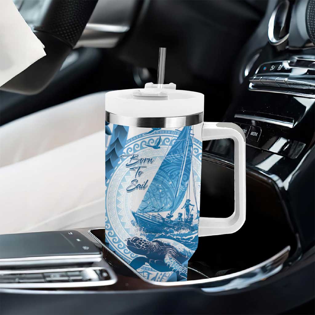 New Zealand Sailing Tumbler With Handle Aotearoa Yacht Racing - Born To Sail LT14 - Polynesian Pride