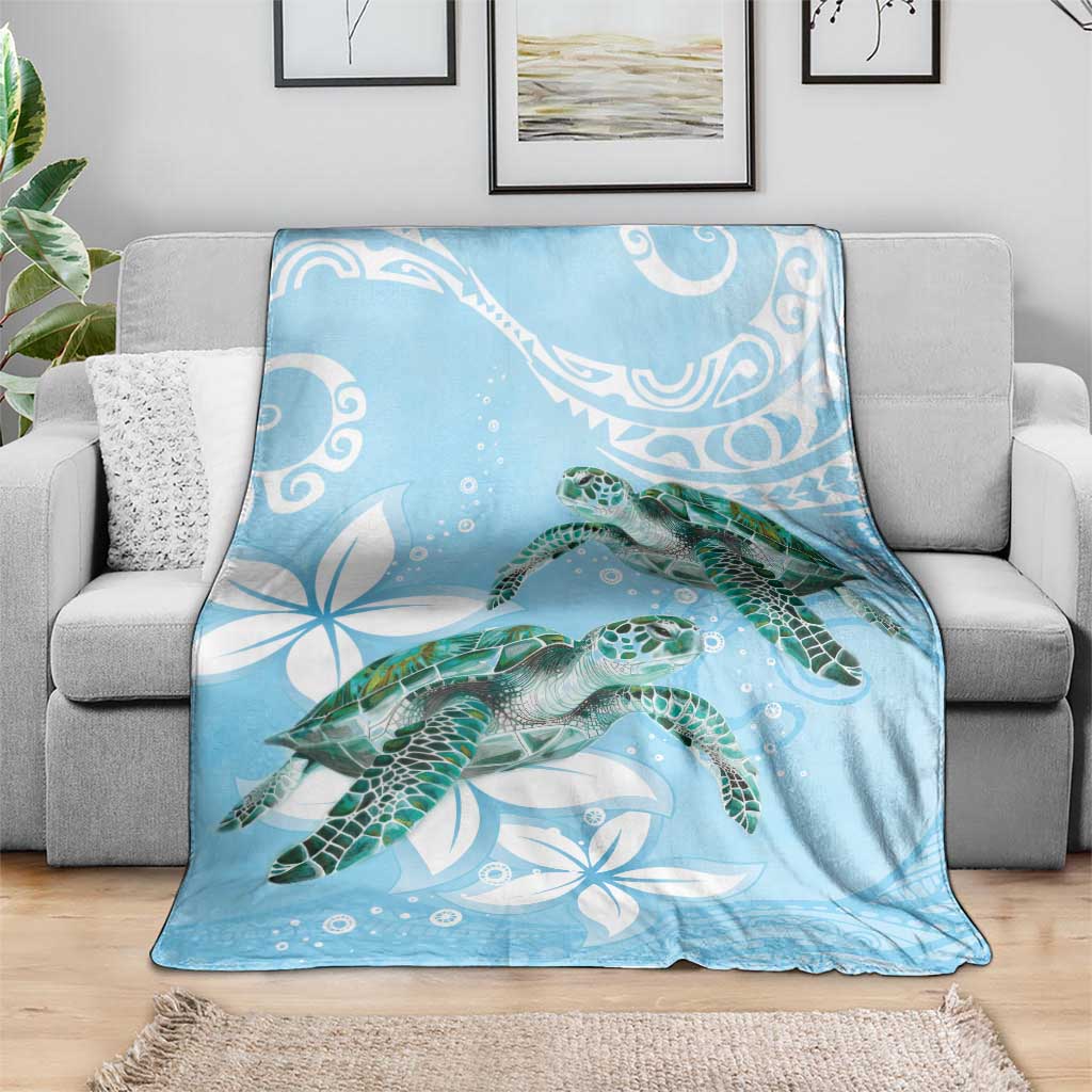 Polynesia Valentine's Day Blanket SeaTurtle Couple Polynesian - Fairy Sparkles Color